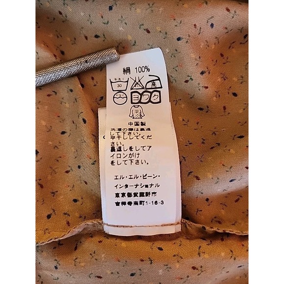 LL Bean Shirt Dress Retro Cottage‎ Prairie Boho Silk Drop Waist Floral Tan Sz 6 - Picture 13 of 13